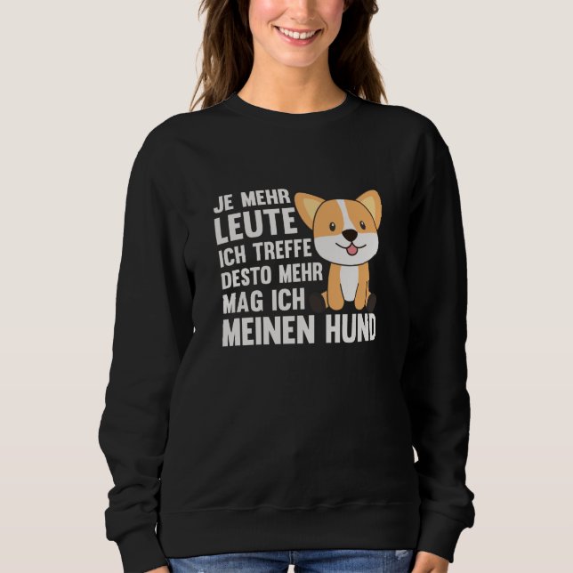 Sweatshirt Dog Corgi n'aime pas les gens, mignons chiens (Devant)
