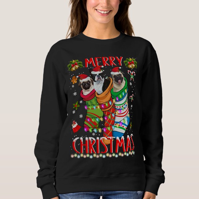 Sweatshirt Dog French Bulldog Christmas Socks (Devant)