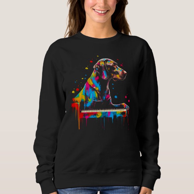 Sweatshirt Dog German Shorthaired Pointer Piano (Devant)