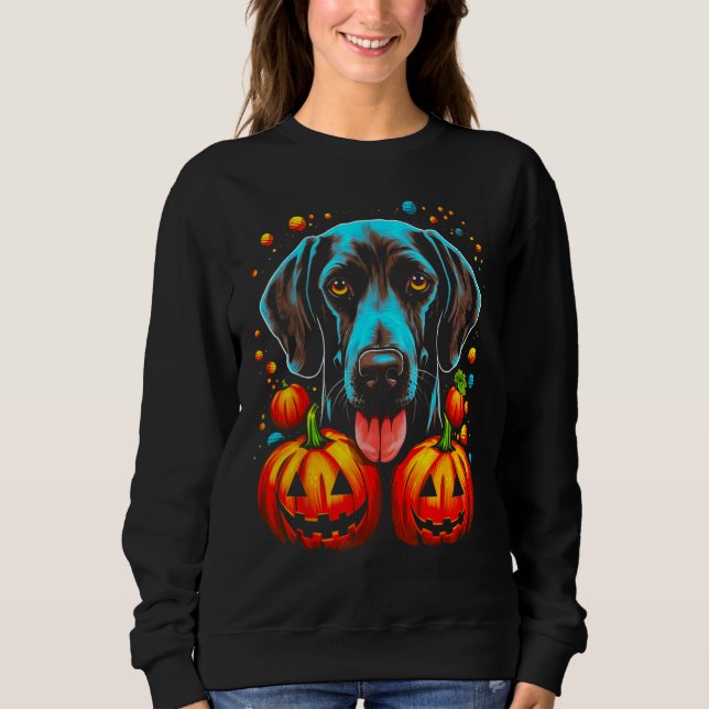 Sweatshirt Dog German Shorthaired Pointer Pumpkin Halloween (Devant)
