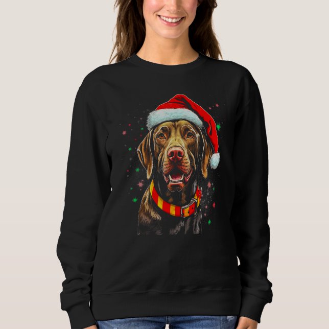 Sweatshirt Dog German Shorthaired Pointer Santa Christmas (Devant)