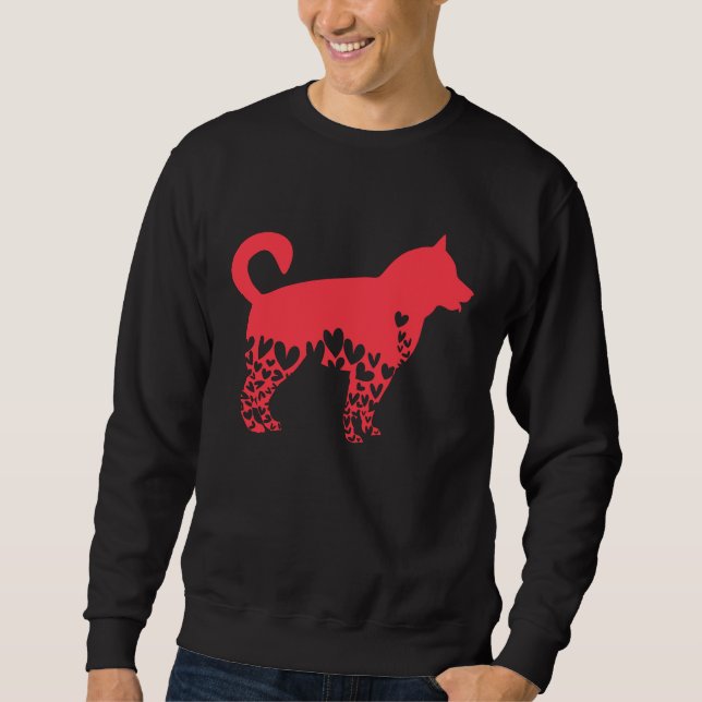Sweatshirt dog hearts lovers valentine's day for women's girl (Devant)