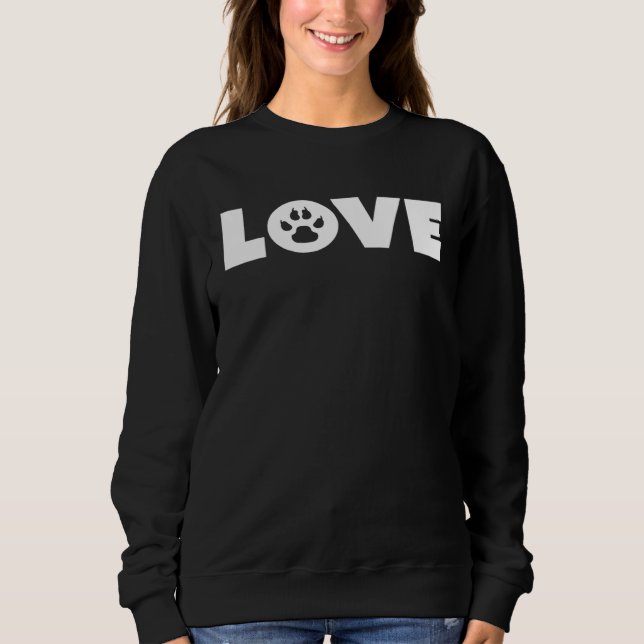 Sweatshirt Dog Love Paw Print Graphic Plus Size (Devant)