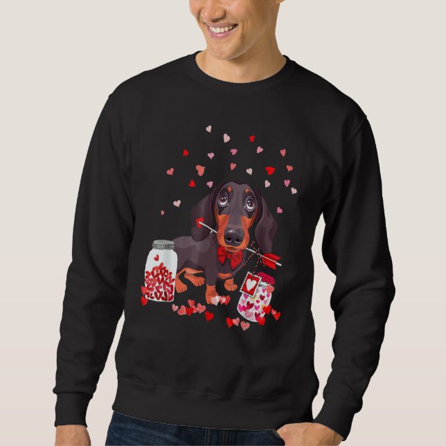 Sweatshirt Dog Valentine Cute Dachshund Valentine's Day (Devant)