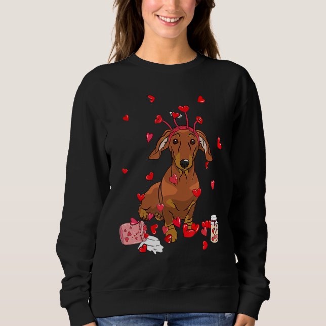 Sweatshirt Dog Valentine Gift Cute Dachshund Valentine's Day (Devant)