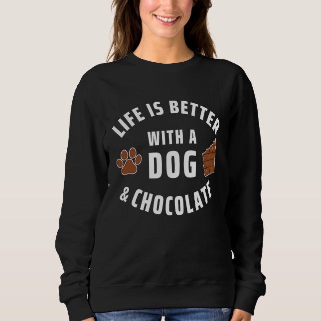 Sweatshirt Dog   With A Dog And Chocolate (Devant)