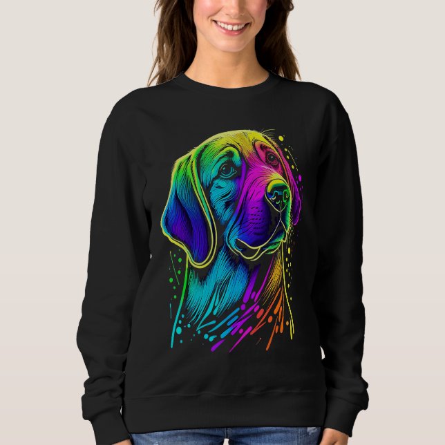 Sweatshirt Dog  Womens Colorful Labrador Retriever Mens  1 (Devant)