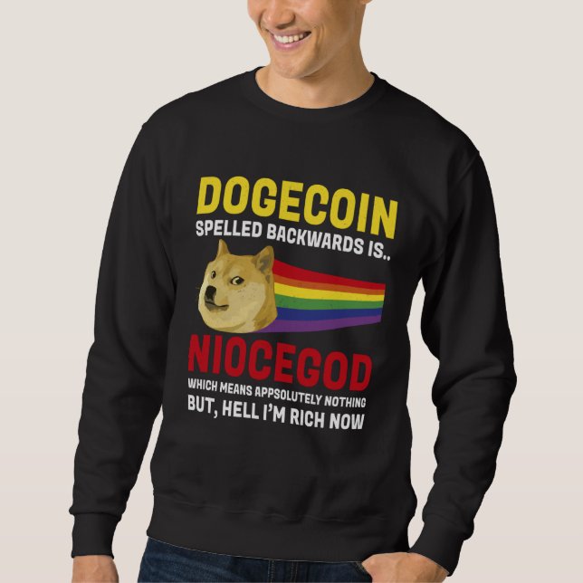 Sweatshirt Dogecoin Crypto Meme Dogecoin à l'envers  Cryptomo (Devant)