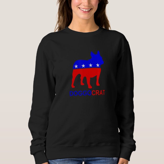 Sweatshirt Doggocrat - Démocrate Français Bulldog (Devant)