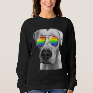 Sweatshirt Dogo Argentino Chien Gay pride Drapeau Lunettes de