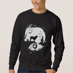 Sweatshirt Dogo Argentino Halloween Costume Dogo Lune Silhoue