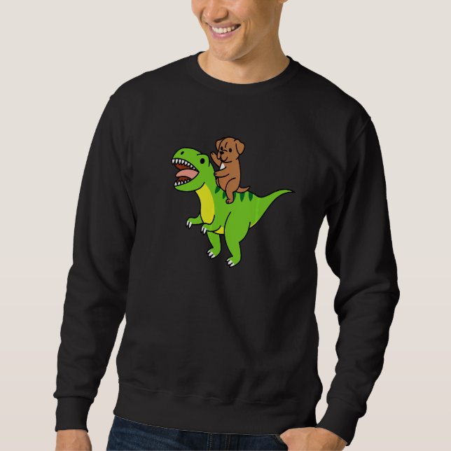 Sweatshirt Dogue De Bordeaux montant Rex chien dinosaure (Devant)