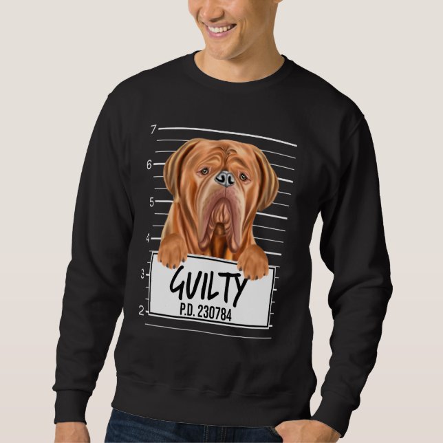 Sweatshirt Dogues De Bordeaux Mugshot Chien coupable (Devant)