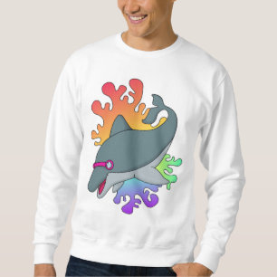 Sweatshirt Dolphin at Swimming with Swimming goggles