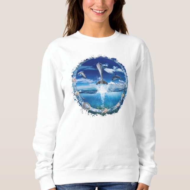Sweatshirt Dolphin Pod Cast Party (Devant)