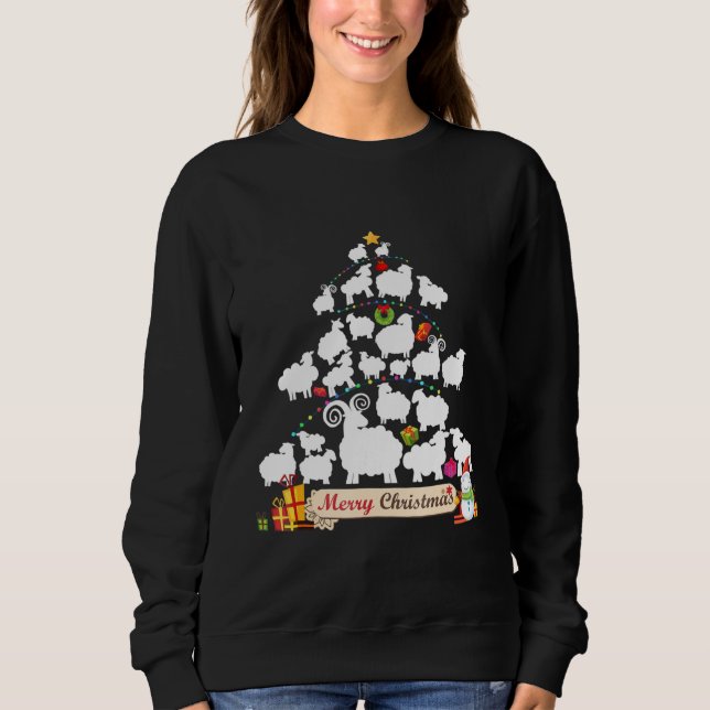 Sweatshirt Don d'arbre de Noël mouton | Drôle cadeau de Noël (Devant)