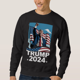 Sweatshirt Donald Trump 2024 Élection américaine Drapeau amér