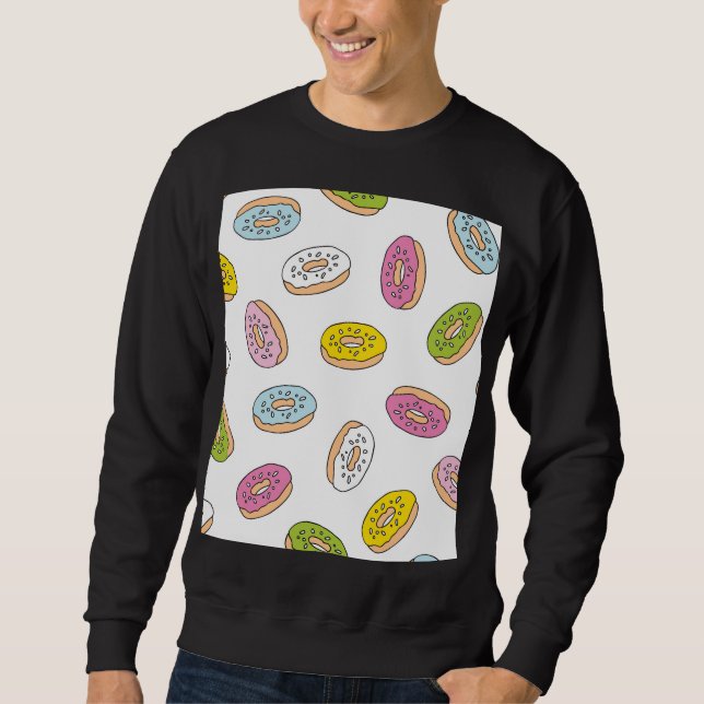 Sweatshirt Doodle beiguts motif, design sans soudure. (Devant)