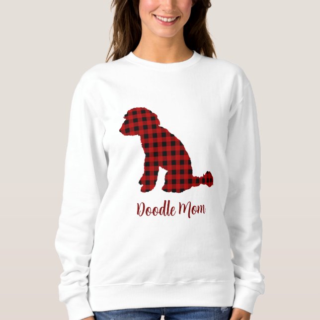 Sweatshirt Doodle Mom Labradoodle In Buffalo Check Plaid (Devant)