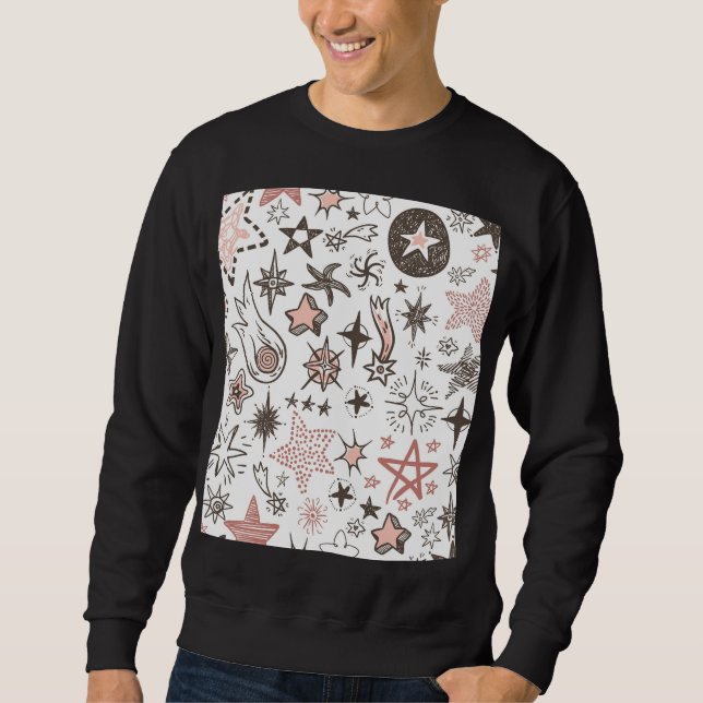 Sweatshirt Doodles cosmiques : Étoiles et comètes (Devant)