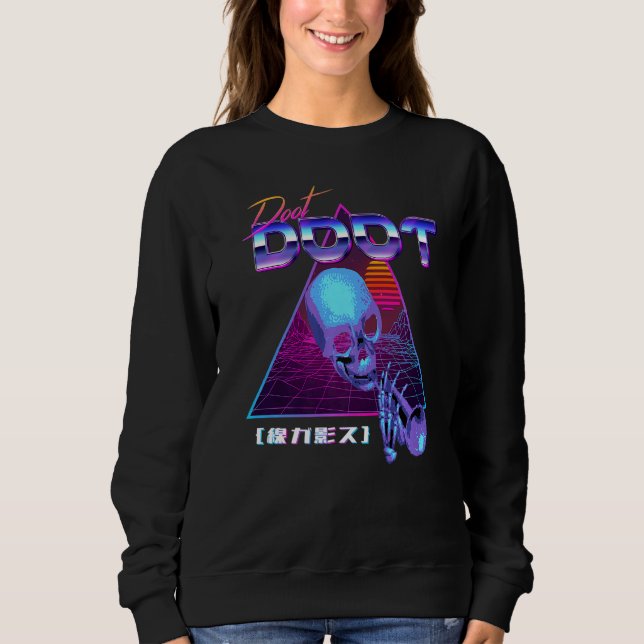Sweatshirt Doot M. Skeltal Synthwave Retro Meme Streetwe (Devant)
