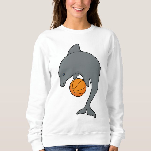 Sweatshirt Dophin comme joueur de basket-ball avec basket-bal (Devant)