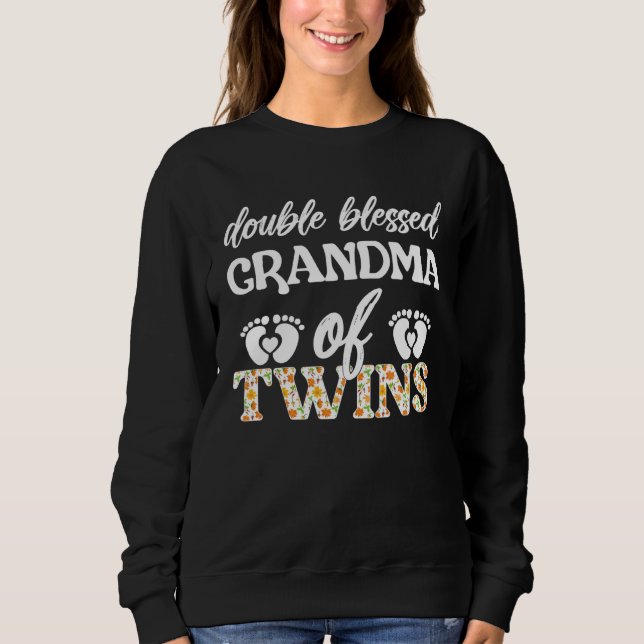 Sweatshirt Double Blessed Grandma Of Twins Twin Grandma (Devant)