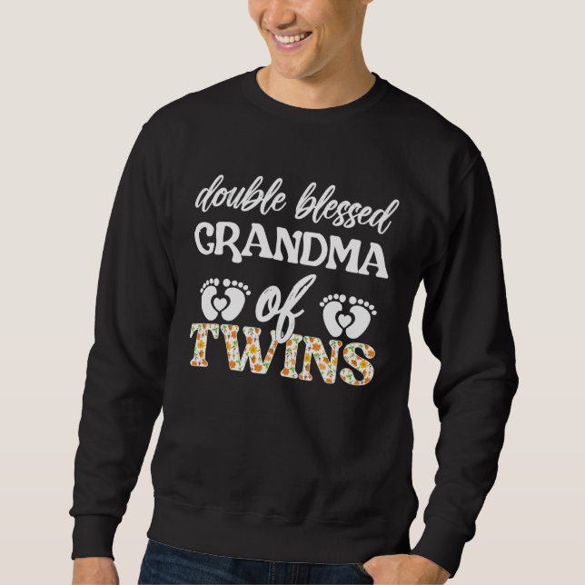 Sweatshirt Double Blessed Grandma Of Twins Twin Grandma (Devant)