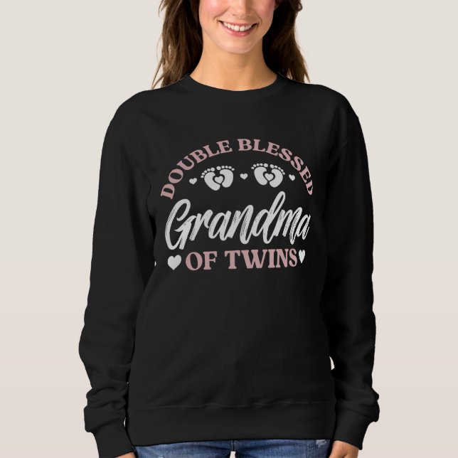 Sweatshirt Double Blessed Grandma Of Twins Twin Grandma (Devant)
