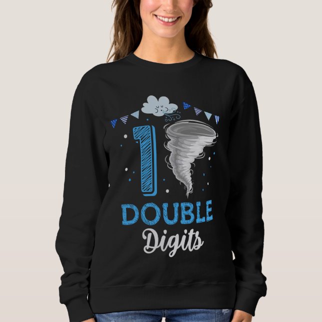 Sweatshirt Double chiffres 10e anniversaire 10 ans Tornado Bi (Devant)