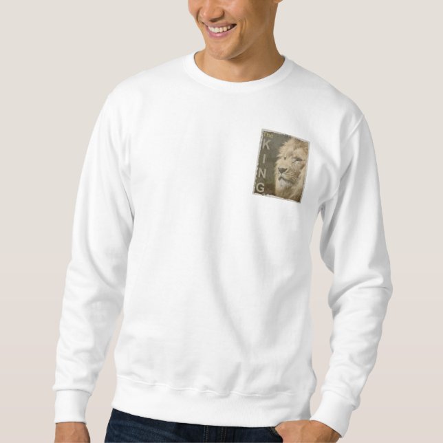 Sweatshirt Double Côté Pop Art Lion Head Moderne Élégant Mens (Devant)