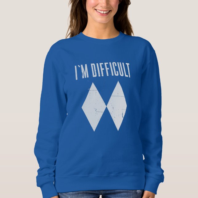 Sweatshirt Double Diamond Je suis difficile Ski Sports d'hive (Devant)