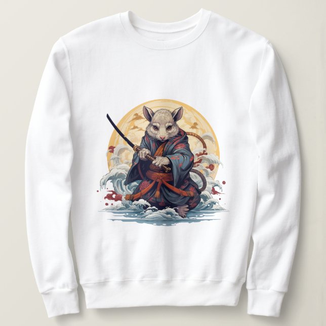 Sweatshirt Doudoune et sweat-shirts pour femmes Samurai Rat (Design devant)
