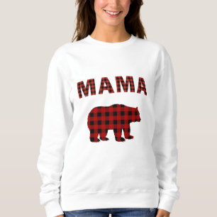 Sweatshirt d'ours à plat rouge et noir