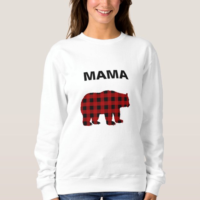 Sweatshirt d'ours à plat rouge et noir (Devant)