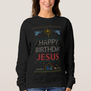 Sweatshirt Doux de Noël moche couleur joyeux Anniversaire Jés