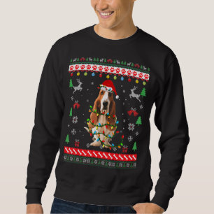 Sweatshirt Doux moche éclat Basset Hound Chien Père Noël