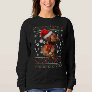 Sweatshirt Doux moche Noël Magyar Vizsla Chien Santa Hat