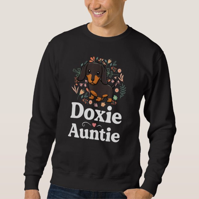 Sweatshirt Doxie Auntie Floral Dachshund Tante Amoureux des c (Devant)