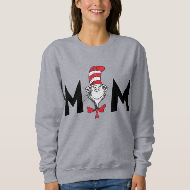 Sweatshirt Dr. Seuss Chat dans la maman Casquette (Devant)