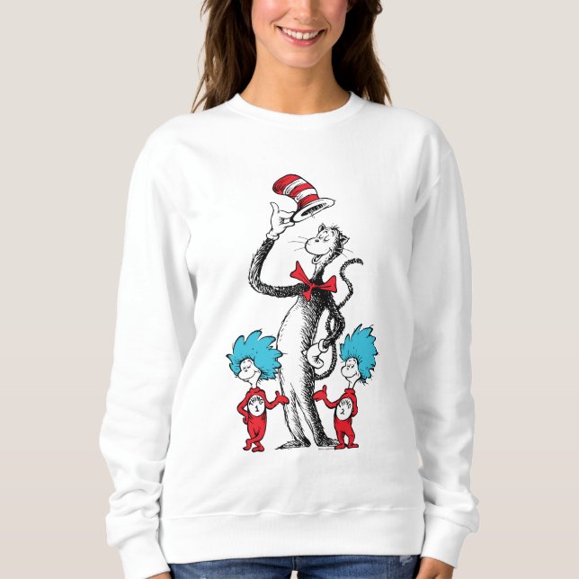 Sweatshirt Dr Seuss | Chat dans le Casquette, Chose un & Chos (Devant)