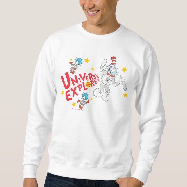 Sweatshirt Dr Seuss | Chat dans l'Explorateur d'univers Casqu (Devant)