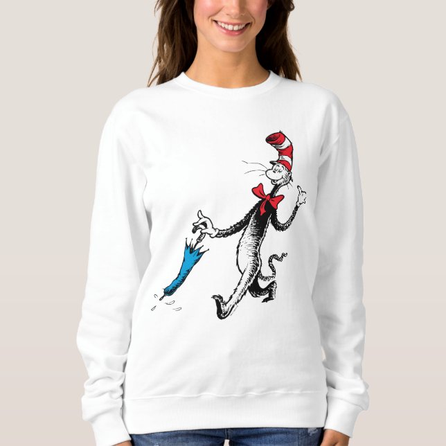 Sweatshirt Dr. Seuss | Le Chat Chapeauté Marche au Parasol (Devant)