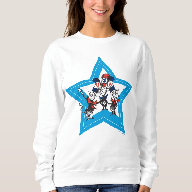 Sweatshirt Dr Seuss | Little Cats USA Graphisme Casquette (Devant)