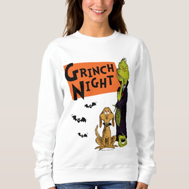 Sweatshirt Dr. Seuss | Nuit Grinch Halloween Graphique (Devant)