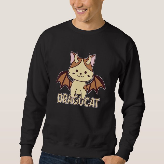 Sweatshirt Dragocat Chat Dragon Dragon Slayer Design (Devant)