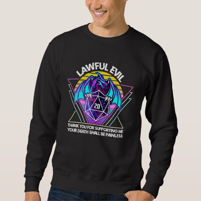 Sweatshirt Dragon D20 Tabletop D20 - Alignement malveillant (Devant)