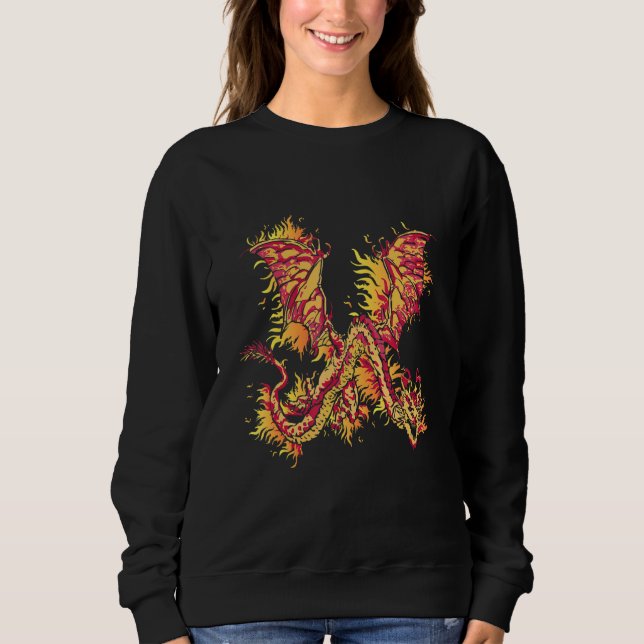 Sweatshirt Dragon de feu avec feu de dragon et dragon qui sou (Devant)