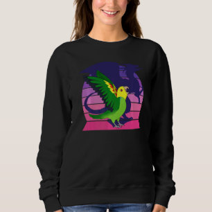 Sweatshirt Dragon de perroquet rétro I hurle double tête jaun