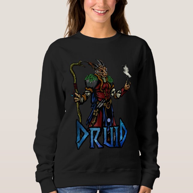 Sweatshirt Dragon Druid D20 Roleplaying Rpg Imaginaire Tablet (Devant)